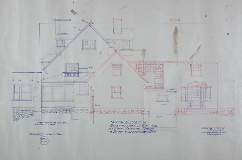 Byron Lathrop House Alteration, York Harbor, Maine, North Elevation — Holabird and Roche