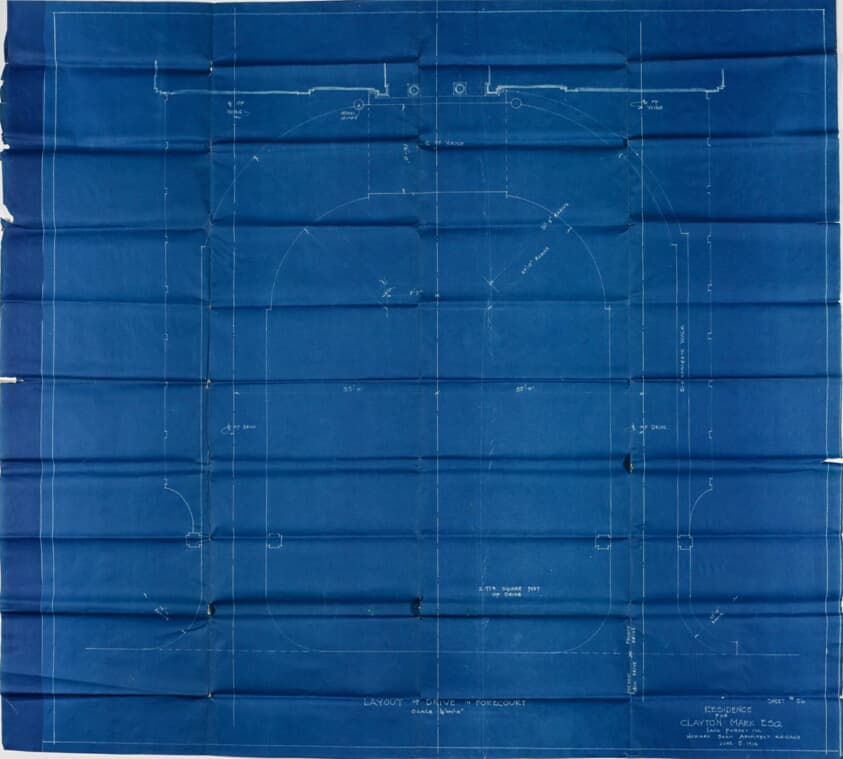 Clayton Mark House, Lake Forest, Illinois, Layout of Drive in Forecourt — Howard Van Doren Shaw