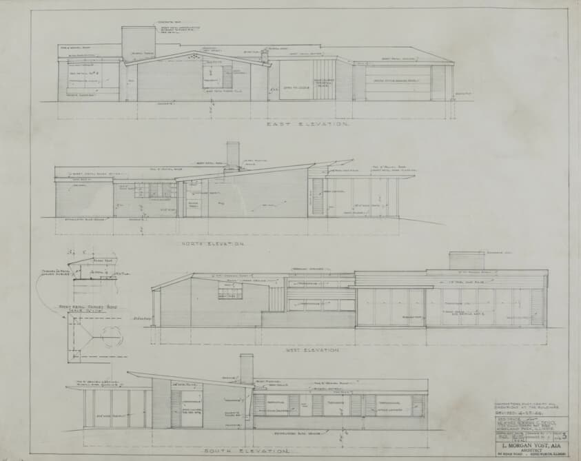 Norman C. Deno House, Highland Park, Illinois, Schemes — Lloyd Morgan Yost