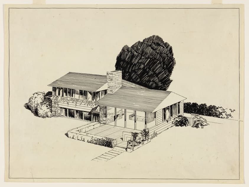 Small Homes Guide, Hobby House Study, Perspective — Lloyd Morgan Yost