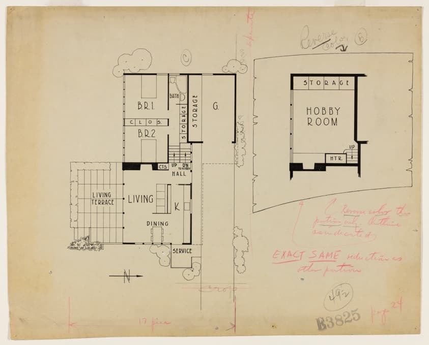 Small Homes Guide, Hobby House Study, Floor Plan — Lloyd Morgan Yost