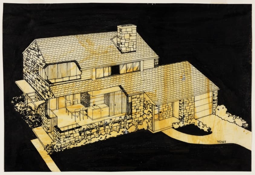 Small Homes Guide, The Homecoming Home, Cutaway Perspective — Lloyd Morgan Yost