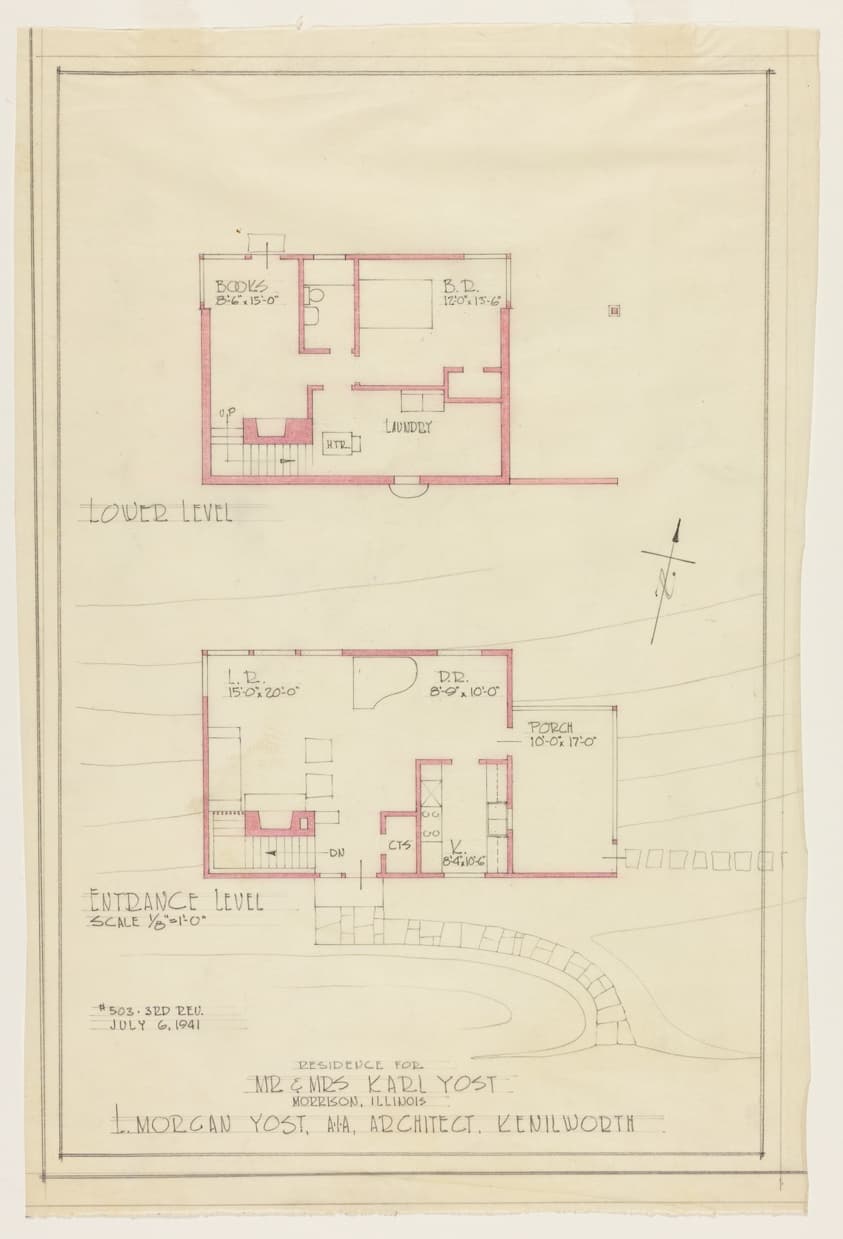 Karl Yost House, Morrison, Illinois, Plan — Lloyd Morgan Yost