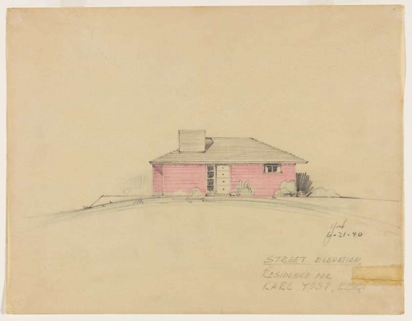Karl Yost House, Morrison, Illinois, Elevation — Lloyd Morgan Yost