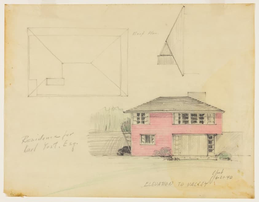 Karl Yost House, Morrison, Illinois, Elevation — Lloyd Morgan Yost