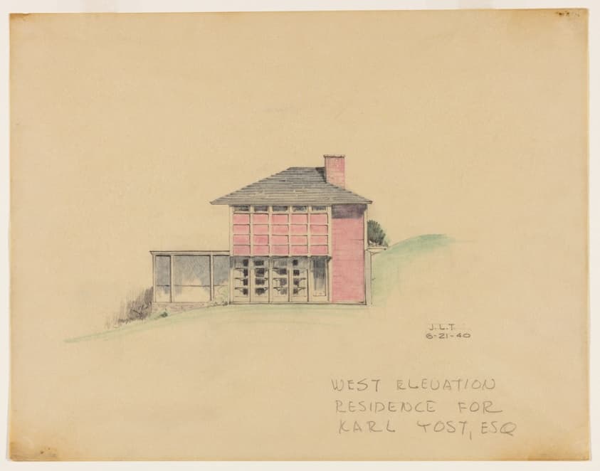Karl Yost House, Morrison, Illinois, Elevation — Lloyd Morgan Yost