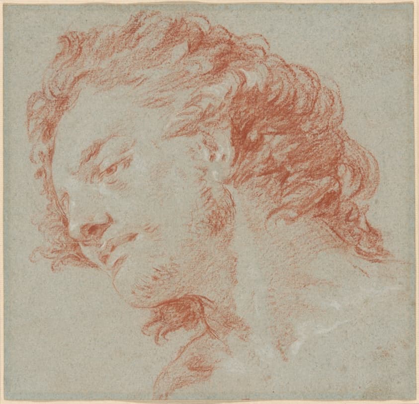 The Head of a Young Man in Profile to the Left (recto); Studies of Allegorical Figures (verso) — Giovanni Battista Tiepolo