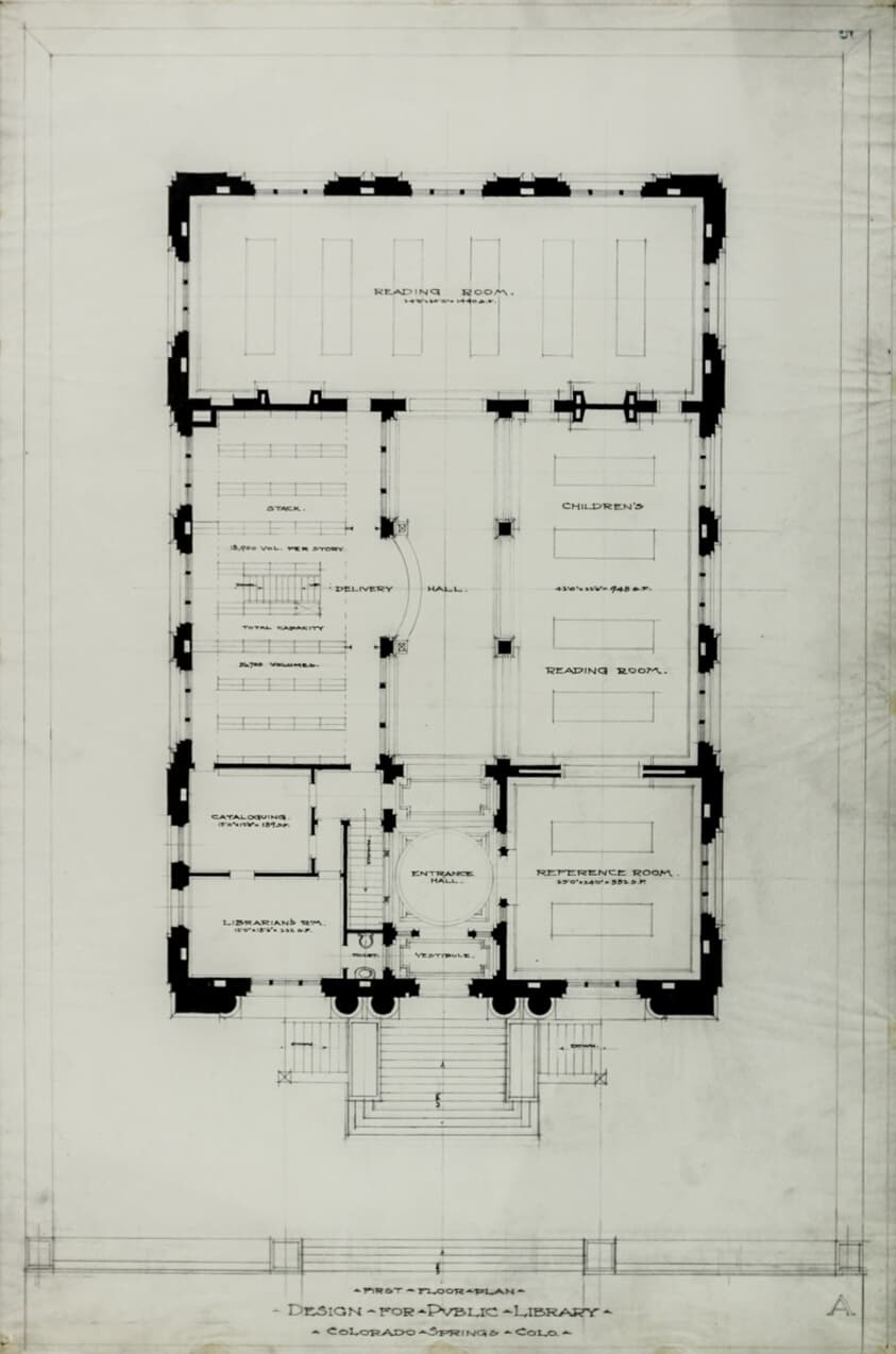 Colorado Springs Public Library, Colorado, Plan — Peter Joseph Weber