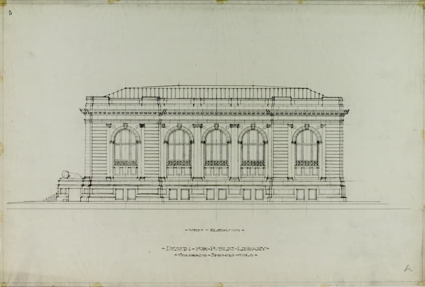 Colorado Springs Public Library, Colorado, Elevation — Peter Joseph Weber