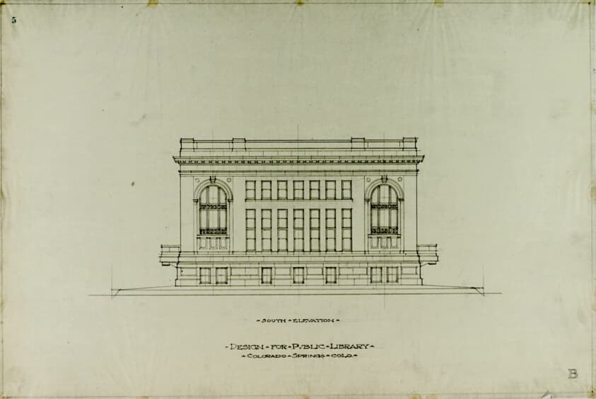 Colorado Springs Public Library, Colorado, Elevation — Peter Joseph Weber