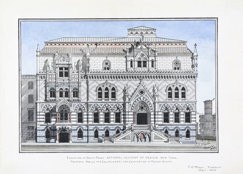 National Academy of Design, New York City, New York, Elevation of South Facade — Peter Bonnett Wight