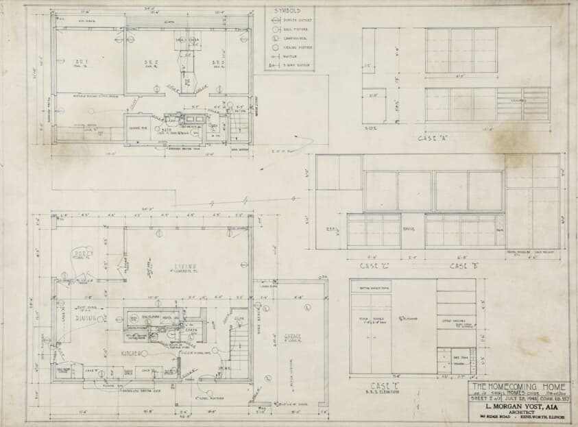 The Homecoming Home, Floor Plan and Interior Elevations — Lloyd Morgan Yost