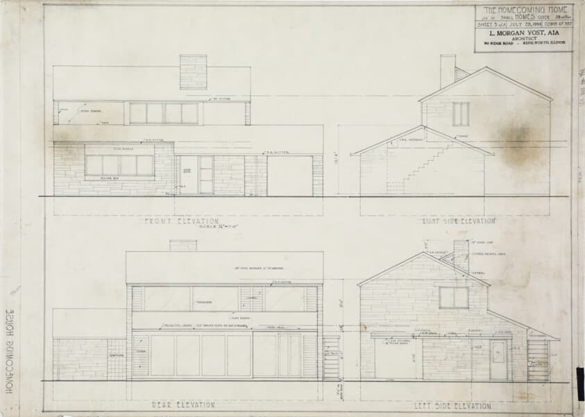 The Homecoming Home, Exterior Elevations — Lloyd Morgan Yost
