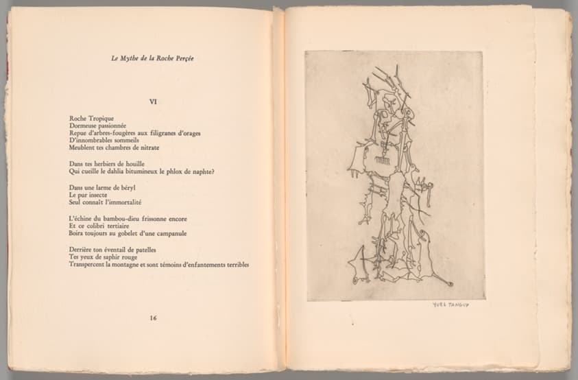 Le mythe de la Roche Perçee: poeme (The Myth of the Pierced Rock) — Yves Tanguy · French, 1900-1955 · written by Yvan Goll (French, 1891-1950)