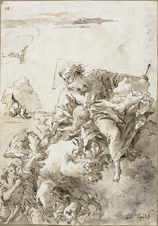 God the Father Supported by Angels in the Clouds, I — Giovanni Domenico Tiepolo