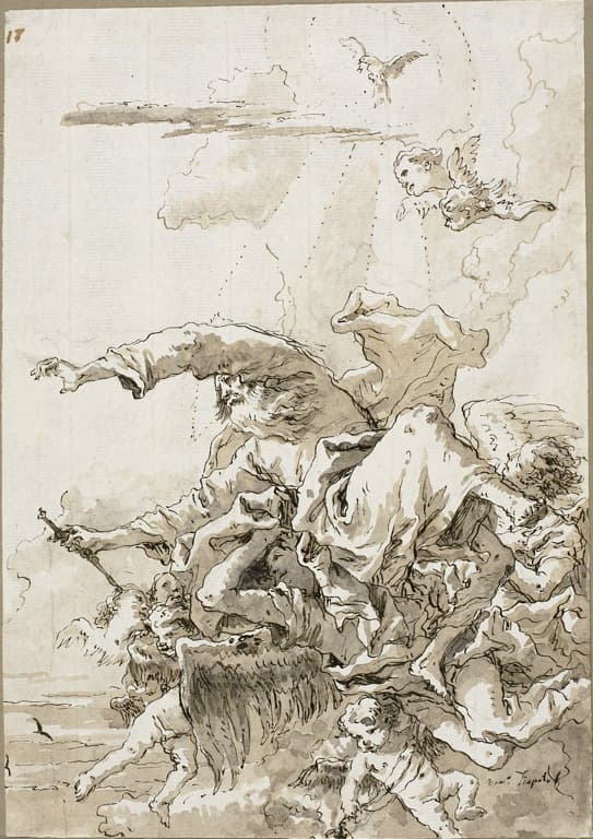 God the Father Supported by Angels in Clouds, II — Giovanni Domenico Tiepolo