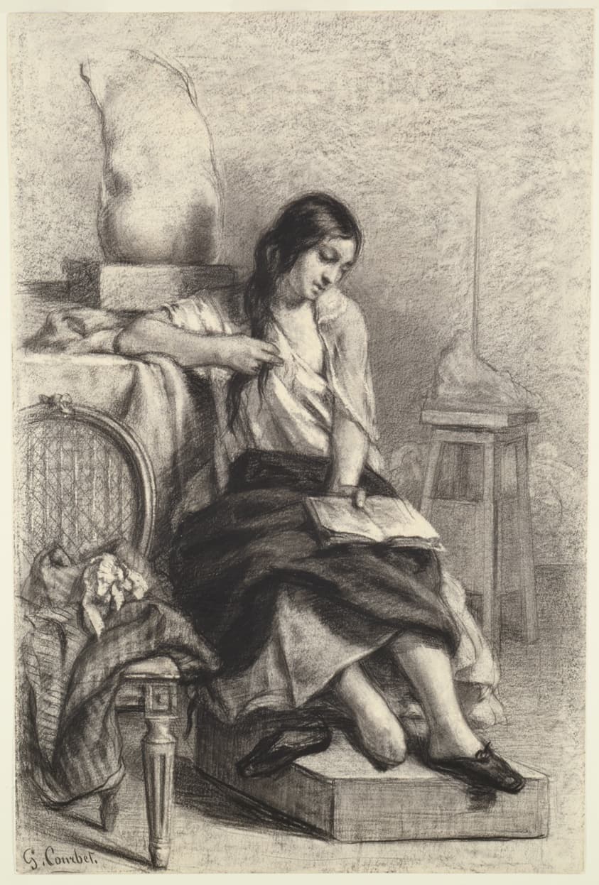 Model Reading in the Studio — Gustave Courbet