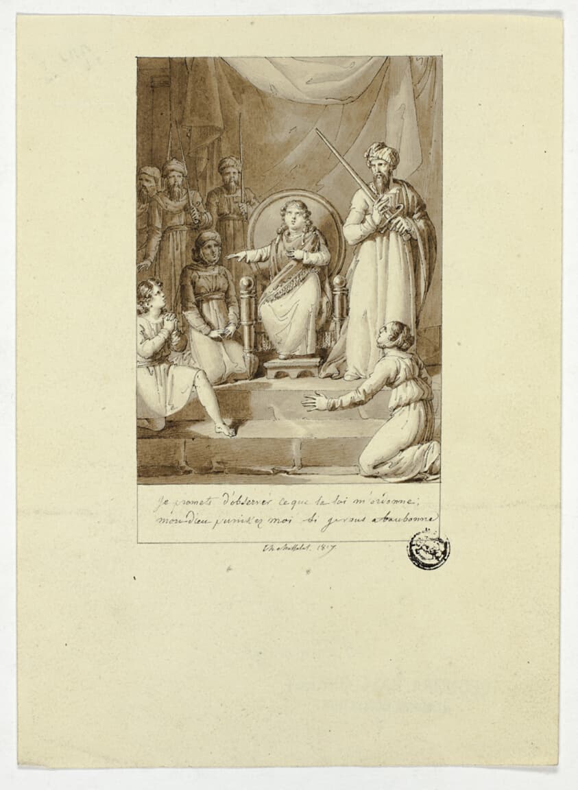 Scene from Racine's Athalie — Charles Abraham Chasselat