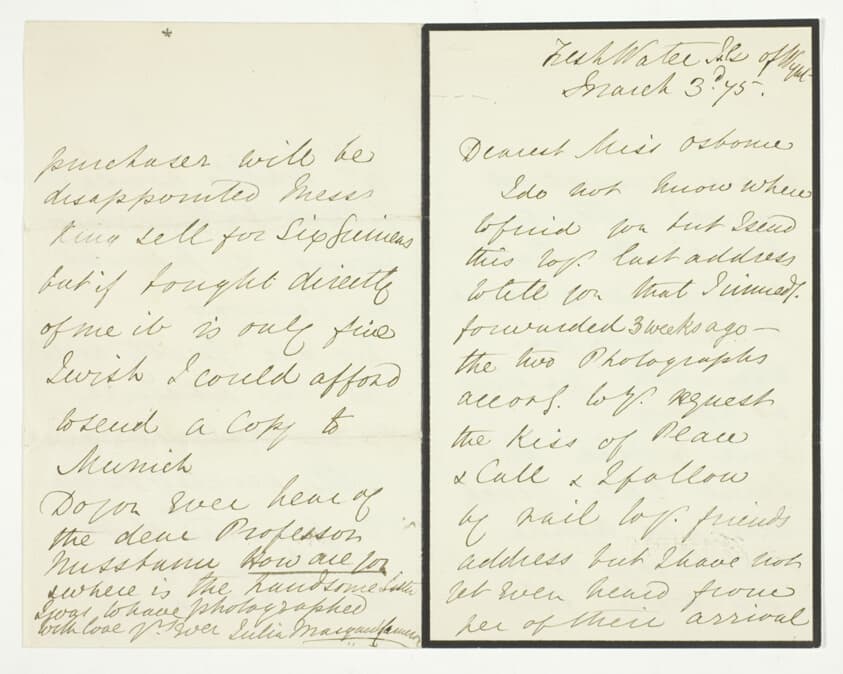 Autograph Letter — Julia Margaret Cameron