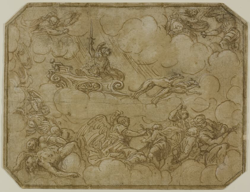 Ceiling Design with Mars Driving His Chariot — Lattanzio Gambara