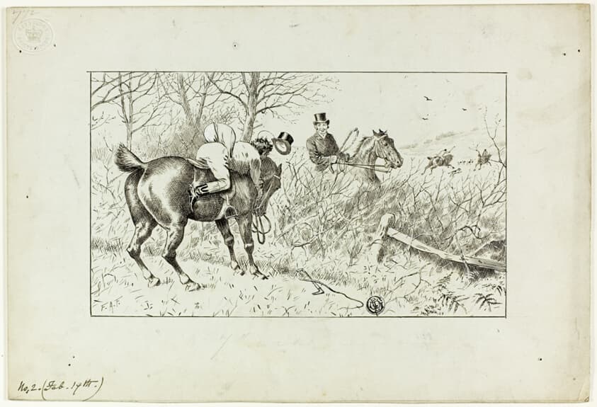 Hunting Scene: Horse and Thrown Rider — Francis Arthur Fraser