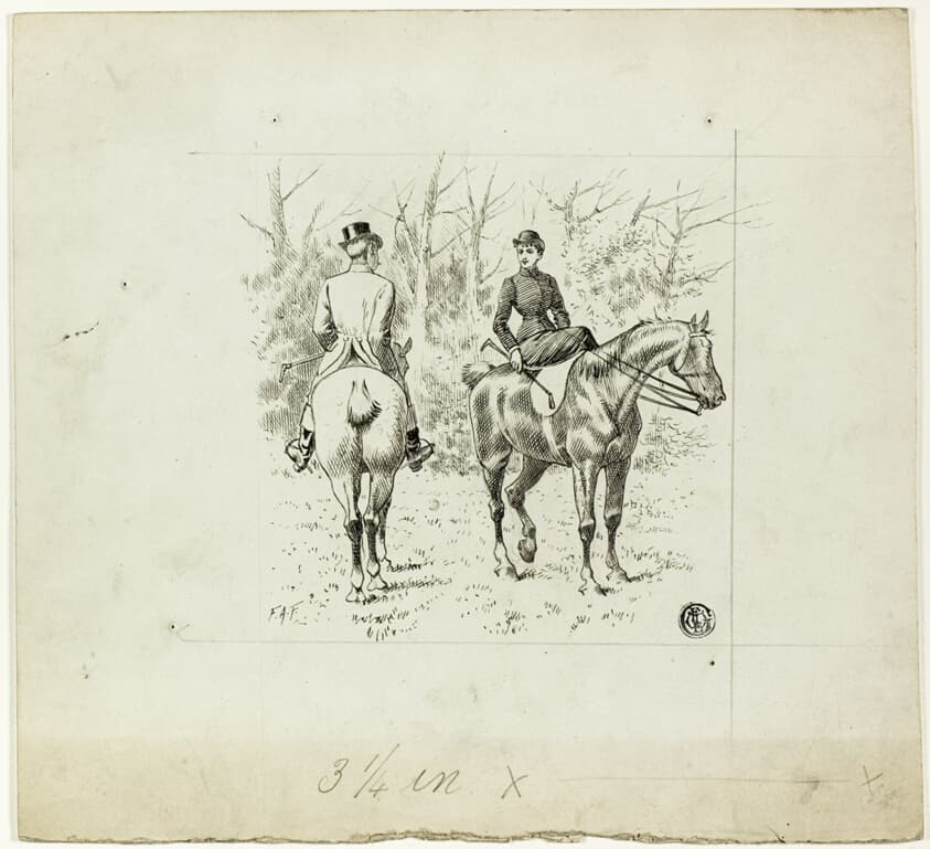 Horseman and Horsewoman in Park — Francis Arthur Fraser