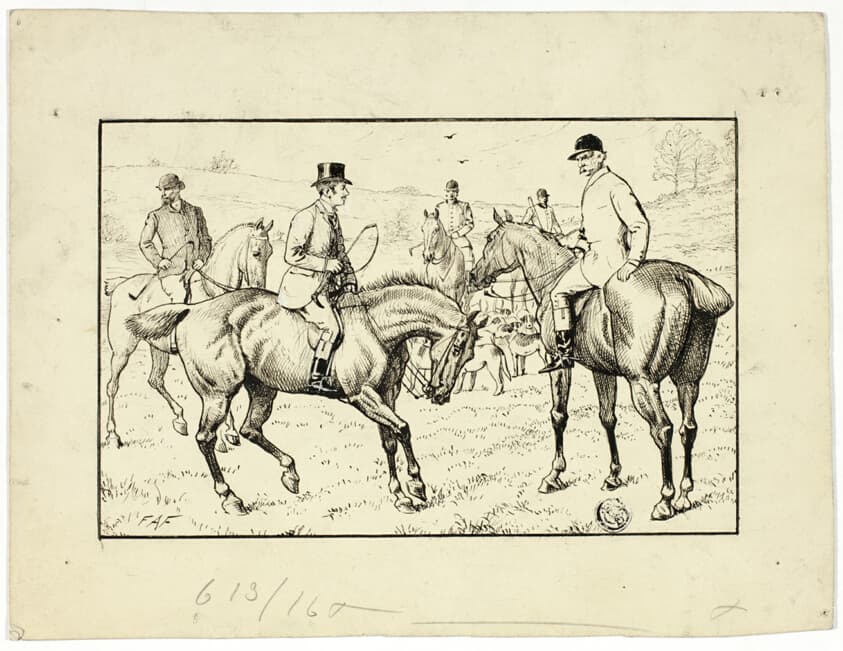 Riders and Dogs at Hunt — Francis Arthur Fraser