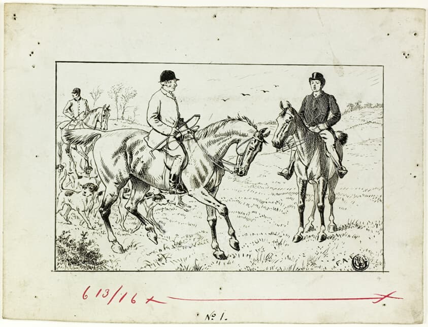 Three Riders at a Hunt — Francis Arthur Fraser