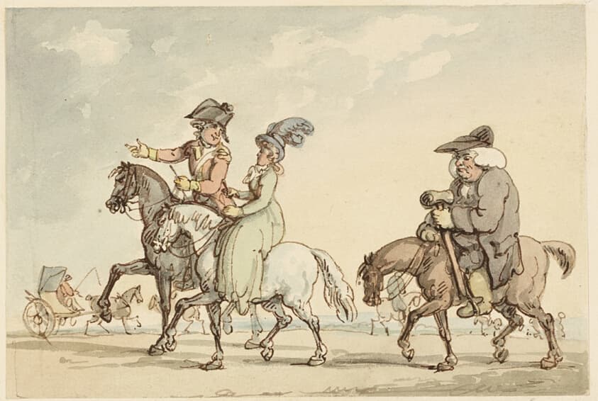 Study for Comforts of Bath — Thomas Rowlandson