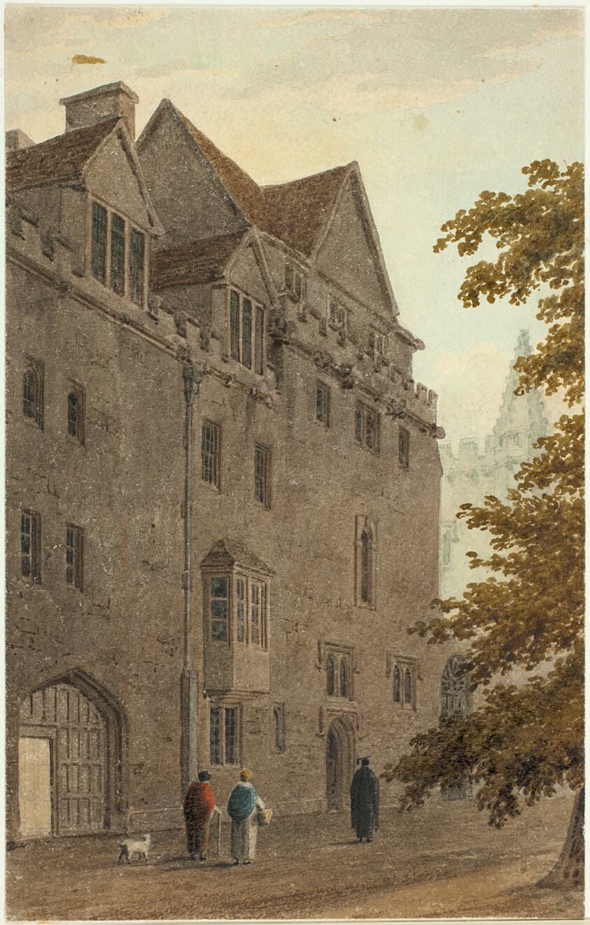 Old Magdalen Hall from the Gravel Walk Burnt Down A.D. — Frederick MacKenzie