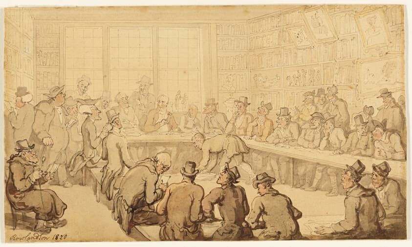 Study for Dr. Syntax at a Book Auction — Thomas Rowlandson