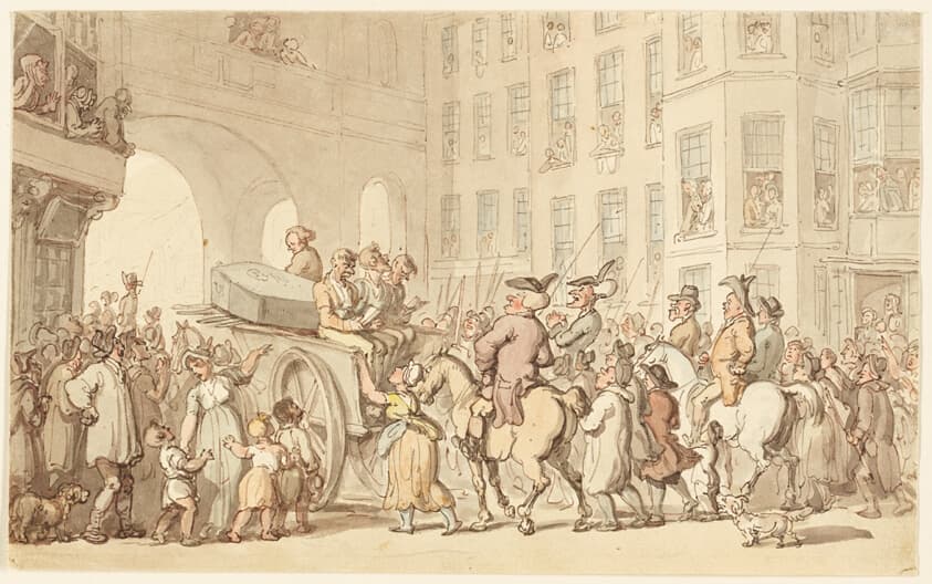 London Scene: Malefactors on Their Way to Tyburn — Thomas Rowlandson