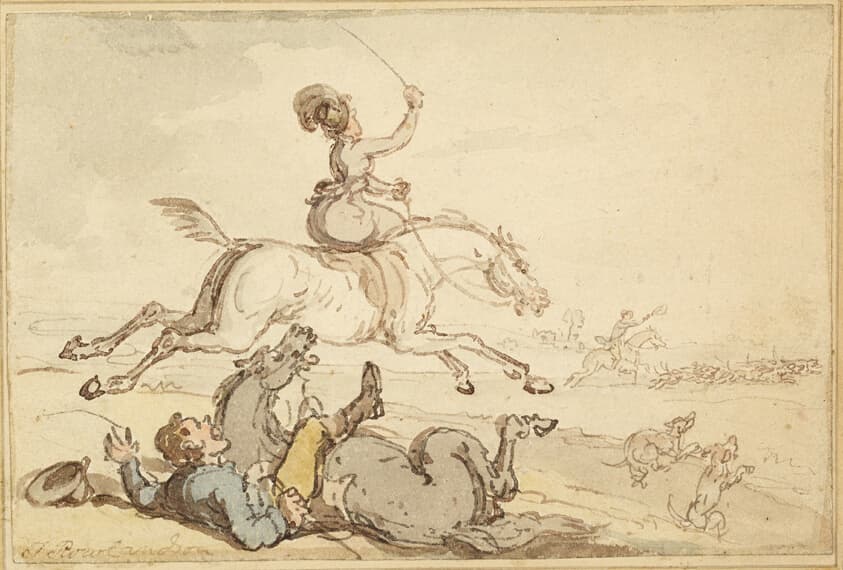 Rider Thrown at a Hunt — Thomas Rowlandson