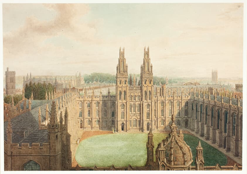All Soul's College from the Radcliffe Library — Augustus Charles Pugin