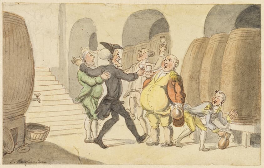 Study for Dr. Syntax made Free of the Cellar — Thomas Rowlandson