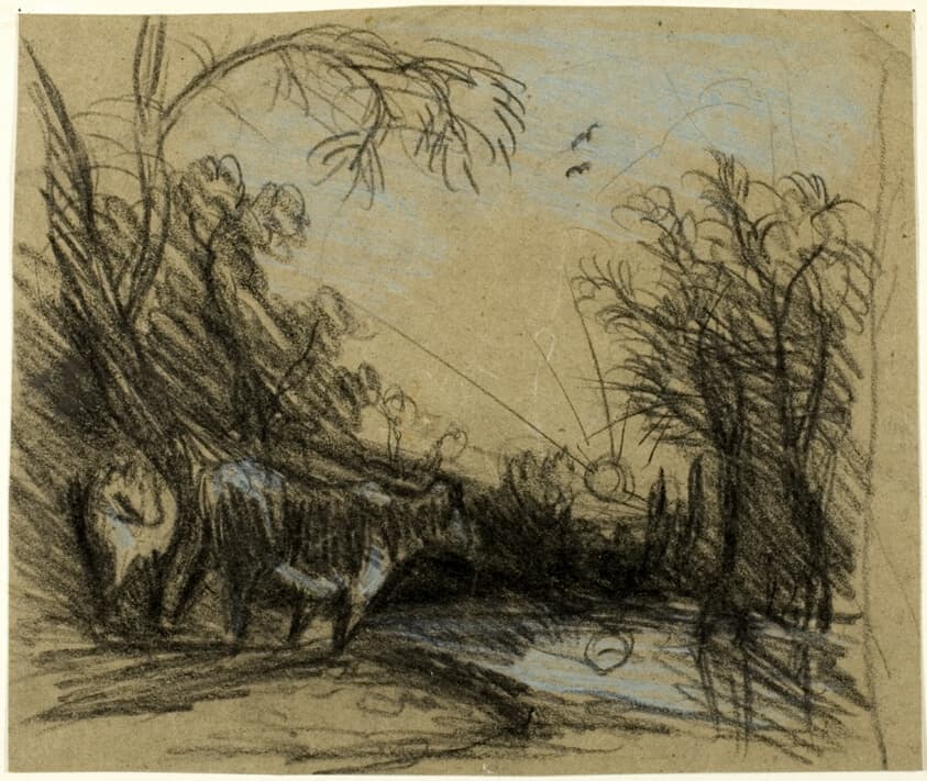 Landscape with Cows — John Constable