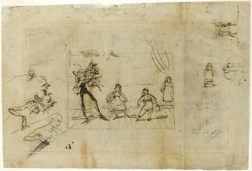 Study for the The Dancing Lesson, part 2: The Minuet — George Cruikshank