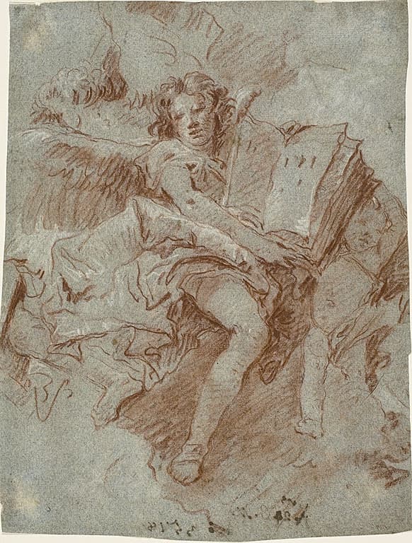 An Angel with a Book — Giovanni Domenico Tiepolo