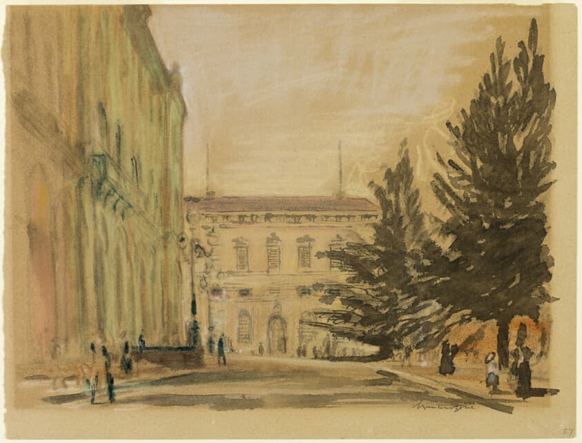 The Public Gardens, Perugia — David Muirhead Bone
