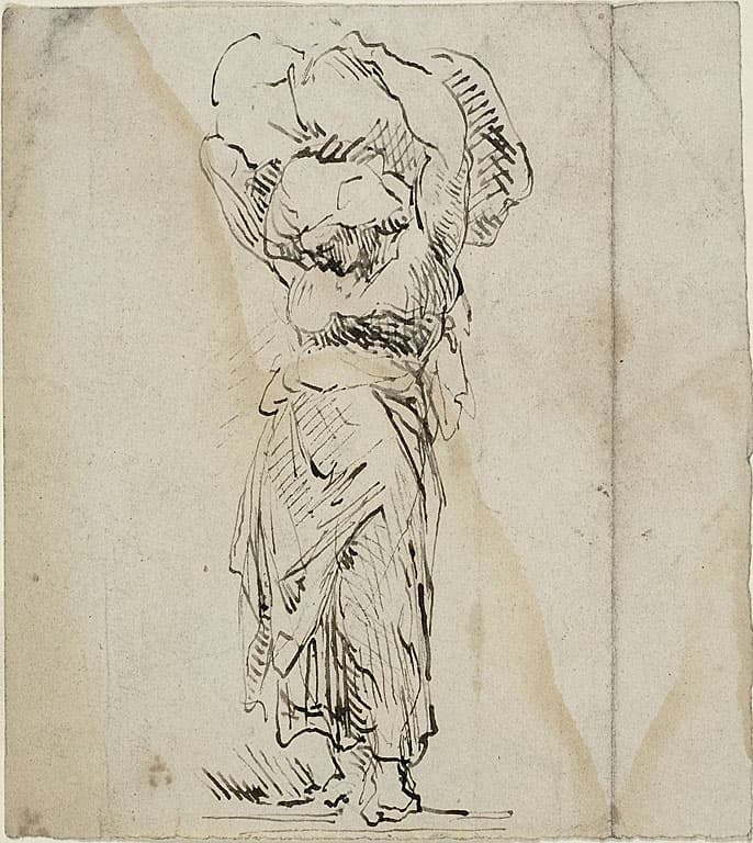 Standing Female Figure Carrying a Large Bundle — Jean Baptiste Carpeaux