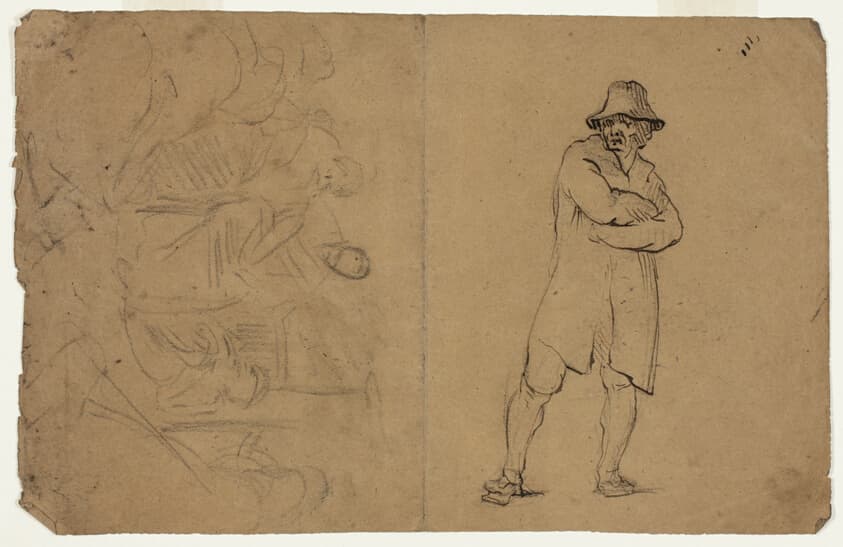 Two Sketches: Standing Man with Arms Folded and Group of Figures — Jean Baptiste Carpeaux