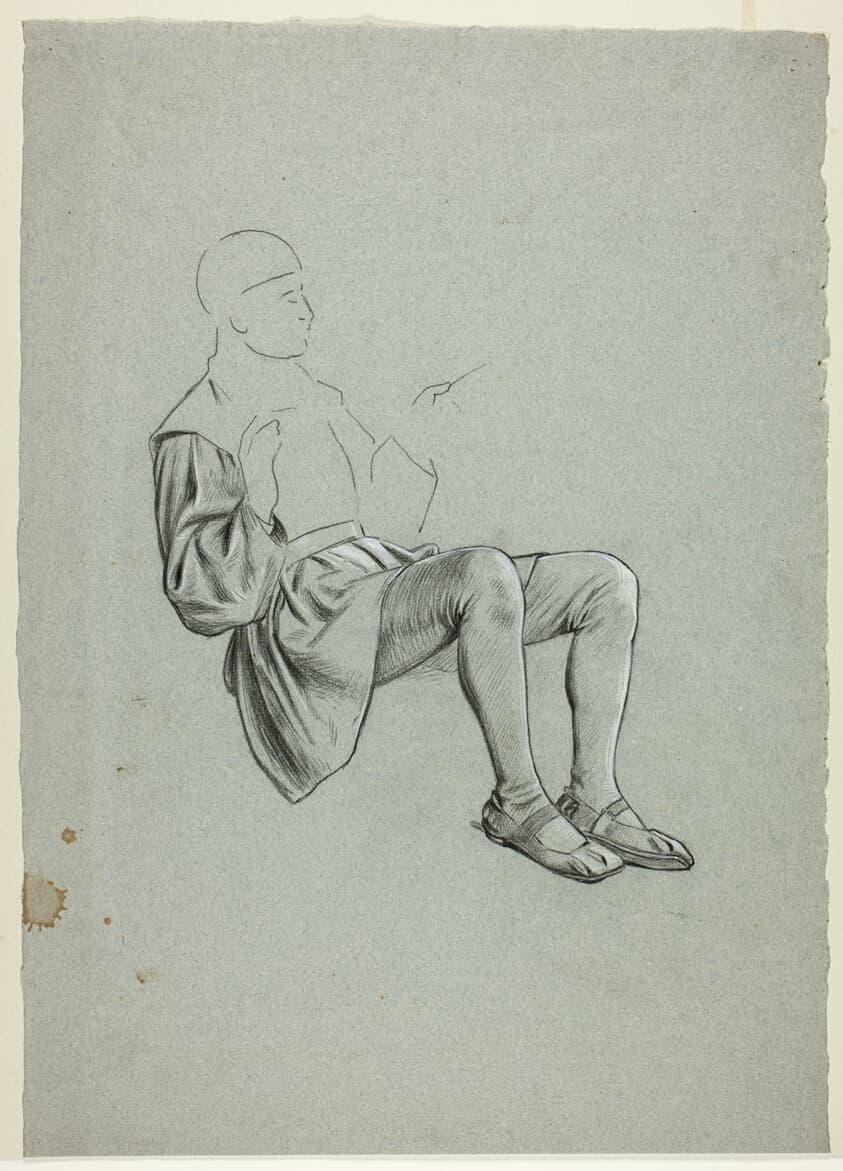 Unfinished Sketch of Seated Man — Henry Stacy Marks