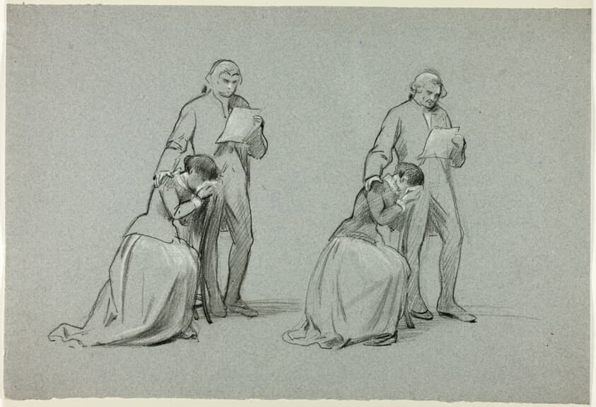 Two Sketches: Father and Daughter — Henry Stacy Marks