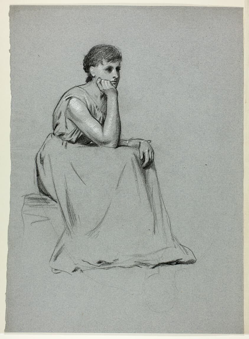 Seated Woman Resting on her Elbow — Henry Stacy Marks