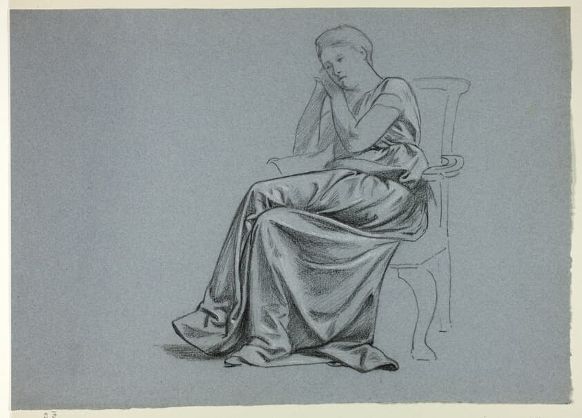 Woman in Loose Gown on Chair — Henry Stacy Marks