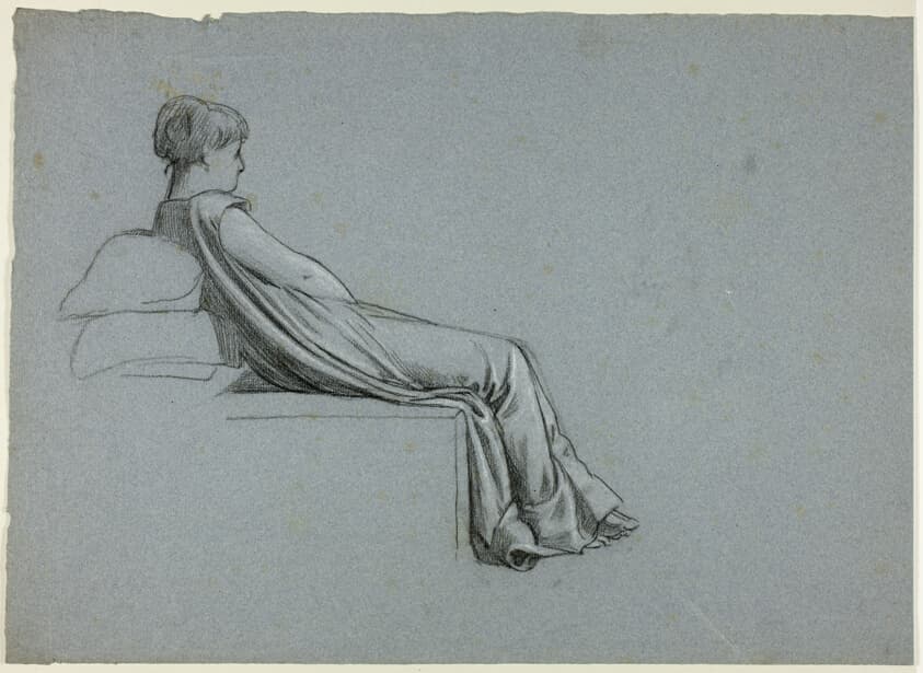 Seated Woman Leaning on Pillows — Henry Stacy Marks