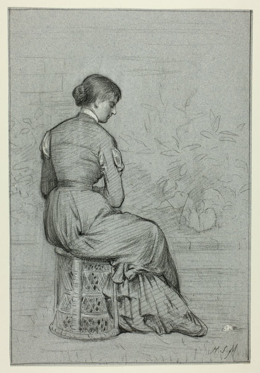 Woman Seated on a Tabouret — Henry Stacy Marks
