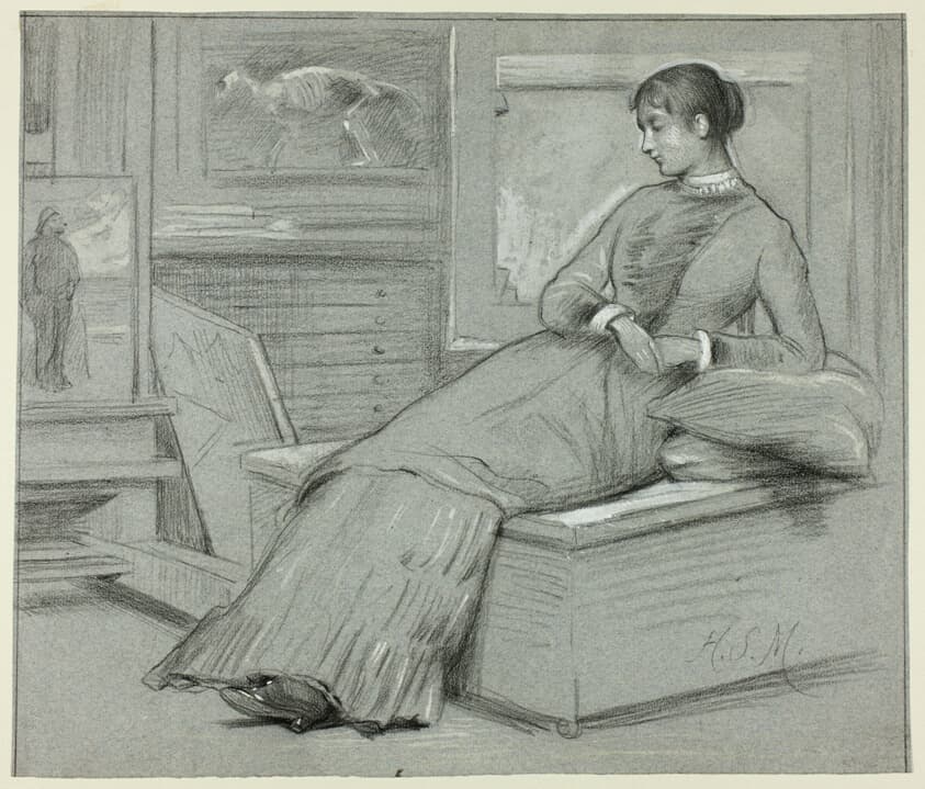 Woman Resting on a Platform — Henry Stacy Marks