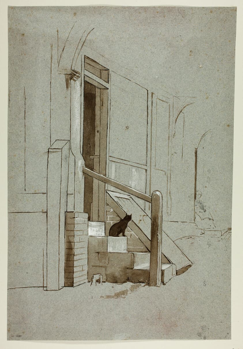 Cat on Doorstep — Henry Stacy Marks