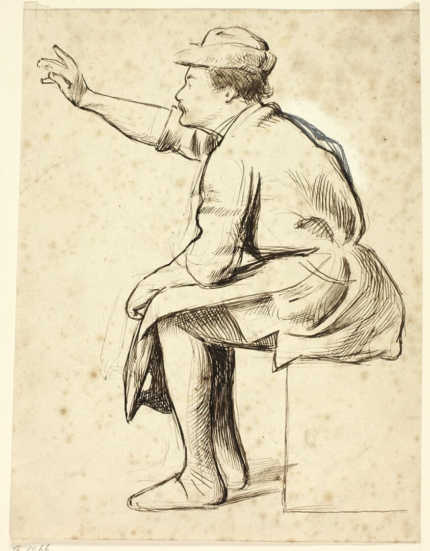 Seated Man with Raised Arm — Henry Stacy Marks